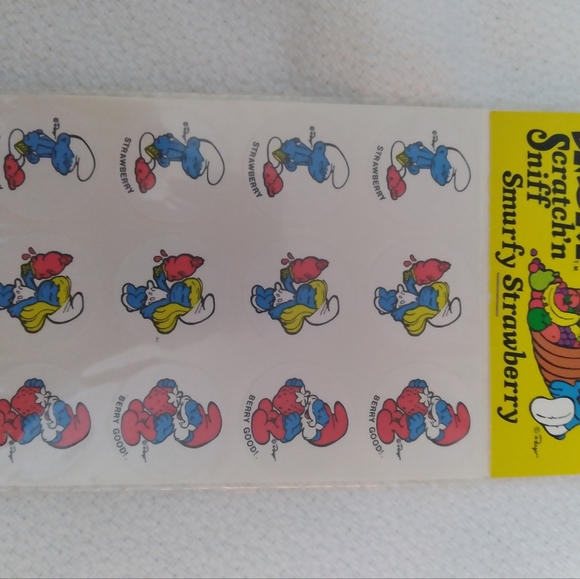 Smurf 1983 vintage lot of scratch and sniff stickers - Picture 13 of 13